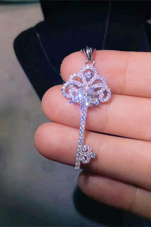 Moissanite Key Pendant Necklace