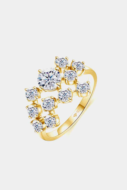 Platinum-plated | 18K gold-plated | Rose gold-plated Moissanite Sterling Silver Ring