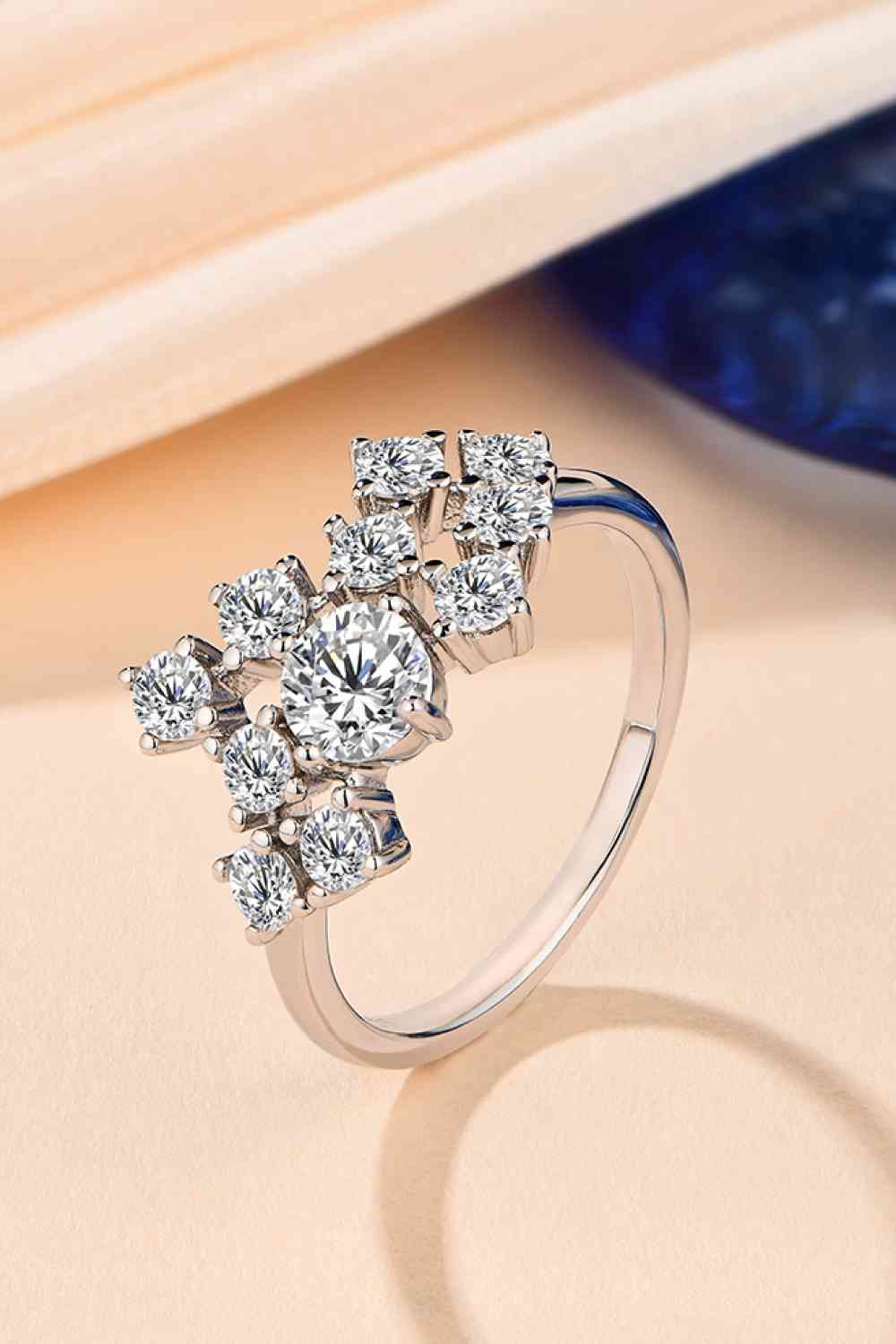 Platinum-plated | 18K gold-plated | Rose gold-plated Moissanite Sterling Silver Ring