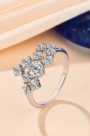 Platinum-plated | 18K gold-plated | Rose gold-plated Moissanite Sterling Silver Ring