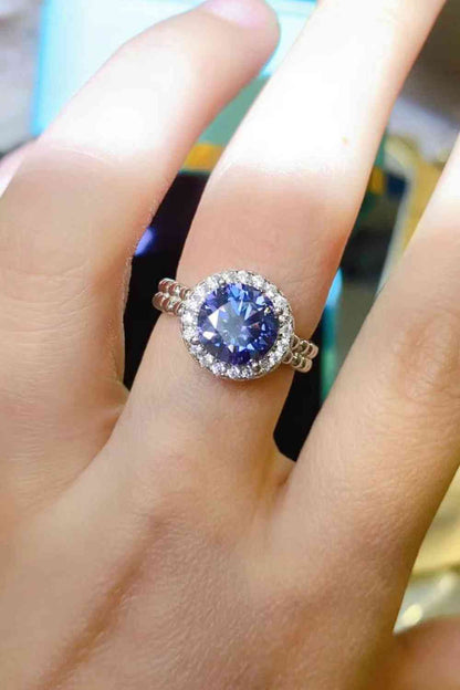 Let It Go 2 Carat Blue Moissanite Ring