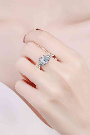 3 Carat Moissanite Sterling Silver Rhodium-Plated Ring