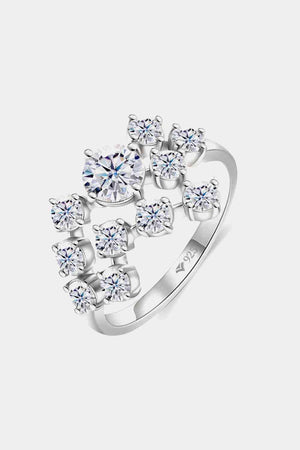 Platinum-plated | 18K gold-plated | Rose gold-plated Moissanite Sterling Silver Ring