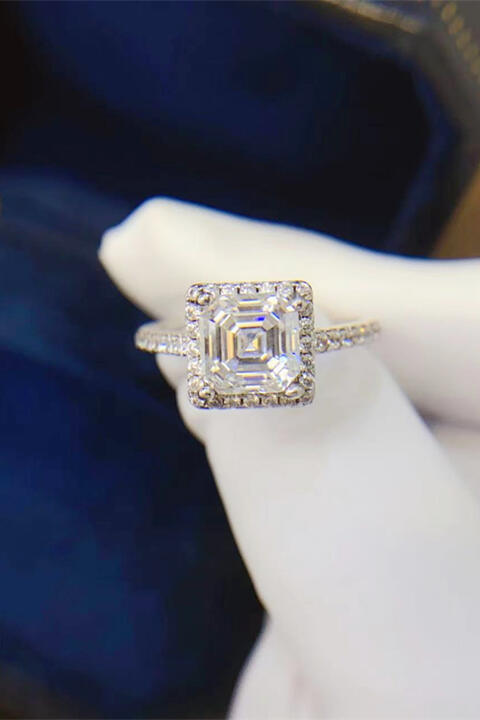 2 Carat Moissanite Sterling Silver Ring