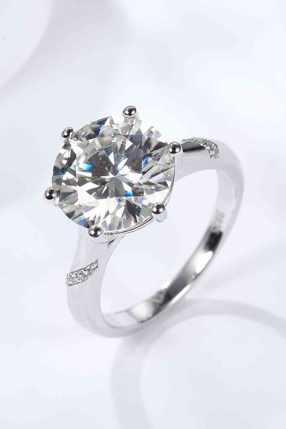 5 Carat Moissanite Engagement Solitaire Ring