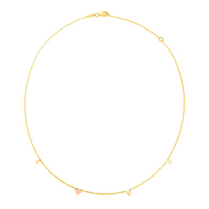 14k Two Tone Gold Love Necklace