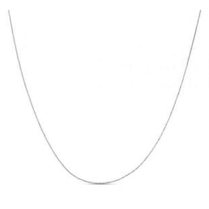 Double Extendable Diamond Cut Cable Chain in 14k White Gold (0.80mm)