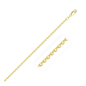 14k Yellow Gold Diamond Cut Cable Link Chain 1.8mm