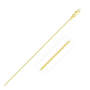 14k Yellow Gold Oval Cable Link Chain 0.97mm