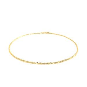 14k Yellow Gold Sparkle Anklet 1.5mm