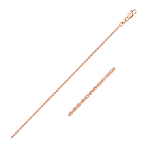 14k Rose Gold Oval Cable Link Chain 0.97mm