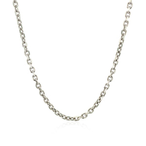 2.3mm Sterling Silver Rhodium Plated Cable Chain