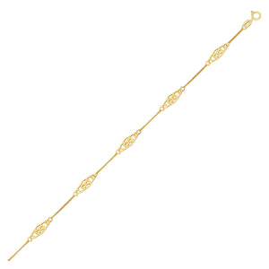 14k Yellow Gold Infinity Ankle Bracelet