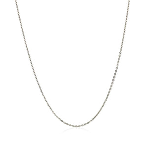 Sterling Silver Rhodium Plated Cable Chain 0.6mm