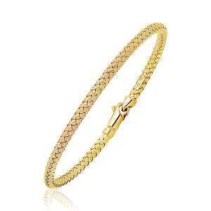 Fancy Weave Bangle in 14k Yellow Gold (3.0mm)