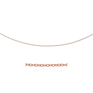 2.5mm 14k Rose Gold Pendant Chain with Textured Links