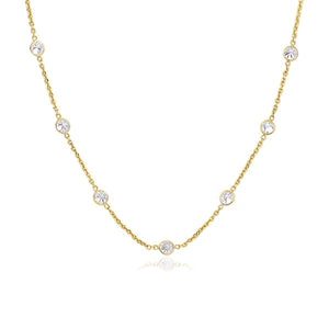 14k Yellow Gold CZ By the Yard Long Links