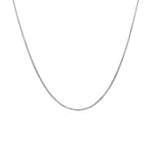 Sterling Silver Rhodium Plated Box Chain 0.7mm