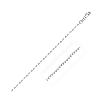 Sterling Silver Rhodium Plated Cable Chain 0.8mm