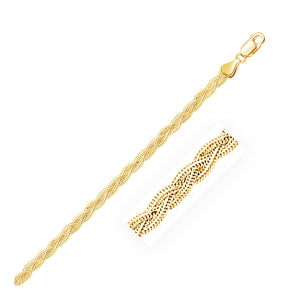 3.5mm 14k Yellow Gold Braided Chain