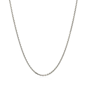 Sterling Silver Rhodium Plated Cable Chain 1.4mm