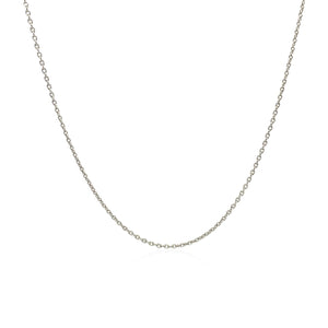 14k White Gold Oval Cable Link Chain 0.97mm