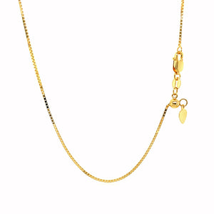 14k Yellow Gold Adjustable Box Chain 0.85mm