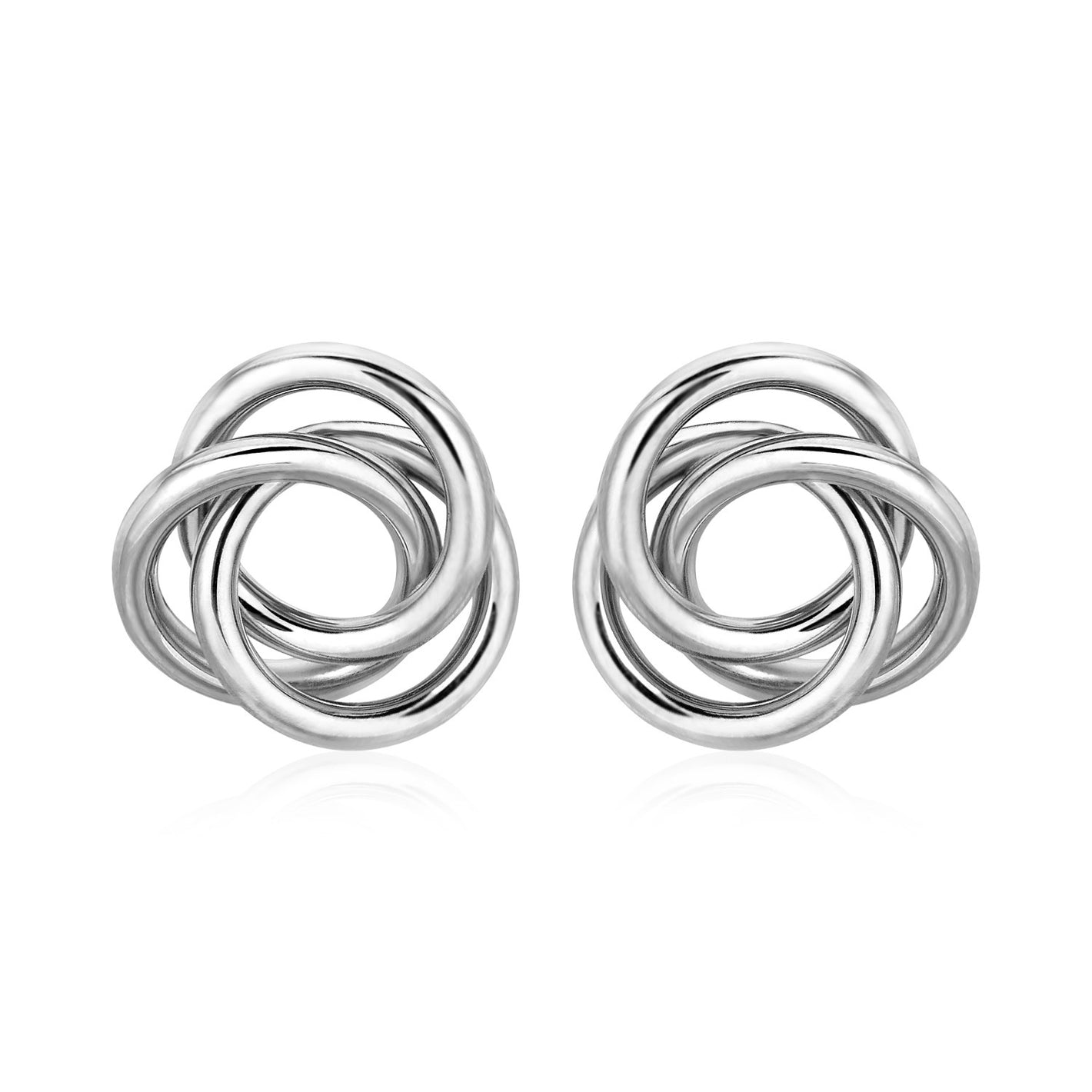 Polished Open Love Knot Earrings in Sterling Silver