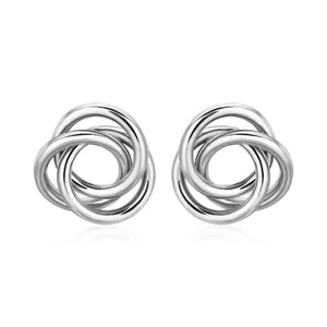 Polished Open Love Knot Earrings in Sterling Silver