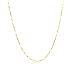 14k Yellow Gold Diamond Cut Cable Link Chain 1.1mm