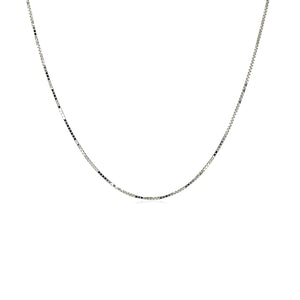 18k White Gold Box Chain 0.6mm