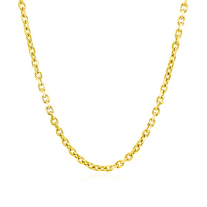 2.3mm 14k Yellow Gold Diamond Cut Cable Link Chain