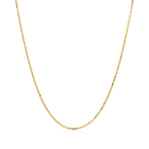 14k Yellow Gold Diamond Cut Cable Link Chain 1.1mm