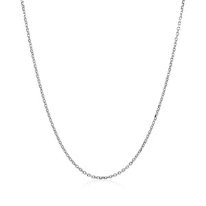 14k White Gold Diamond Cut Cable Link Chain 1.1mm