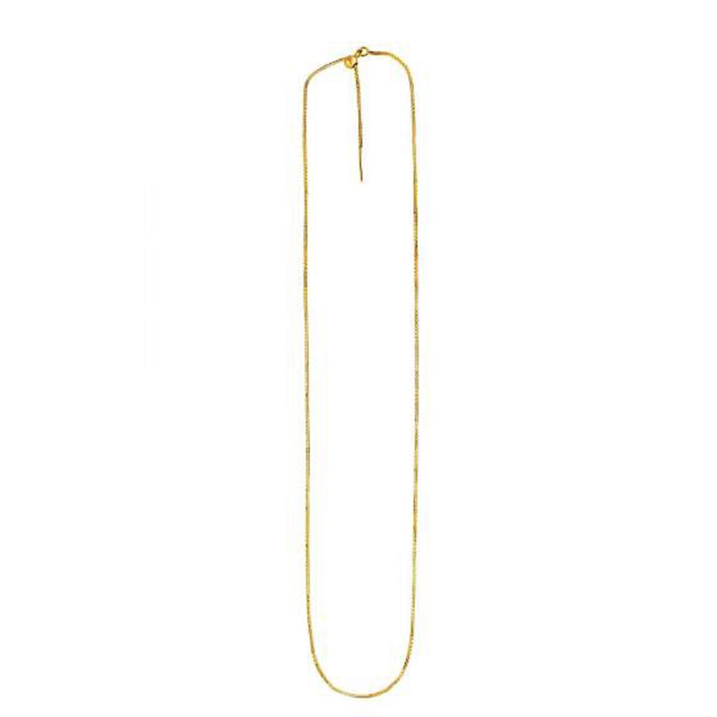 Endless Adjustable Box Chain in 14k Yellow Gold (0.95mm)