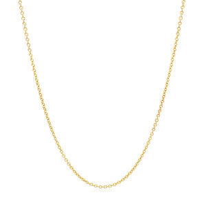 14k Yellow Gold Round Cable Link Chain 1.2mm