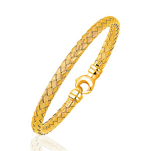 Fancy Weave Bangle in 14k Yellow Gold (5.0mm)