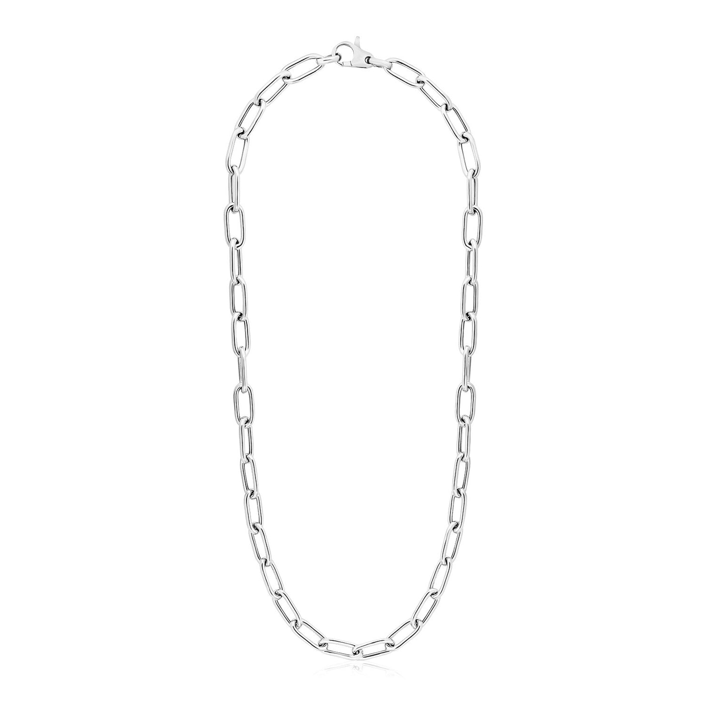 Sterling Silver Wide Paperclip Chain Necklace