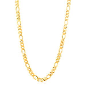 14k Yellow Gold High Polish Modern Lite Figaro Chain (8.0mm)