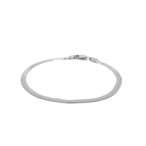 2.8mm 14k White Gold Super Flex Herringbone Bracelet