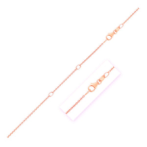 Double Extendable Diamond Cut Cable Chain in 14k Rose Gold (1.4mm)