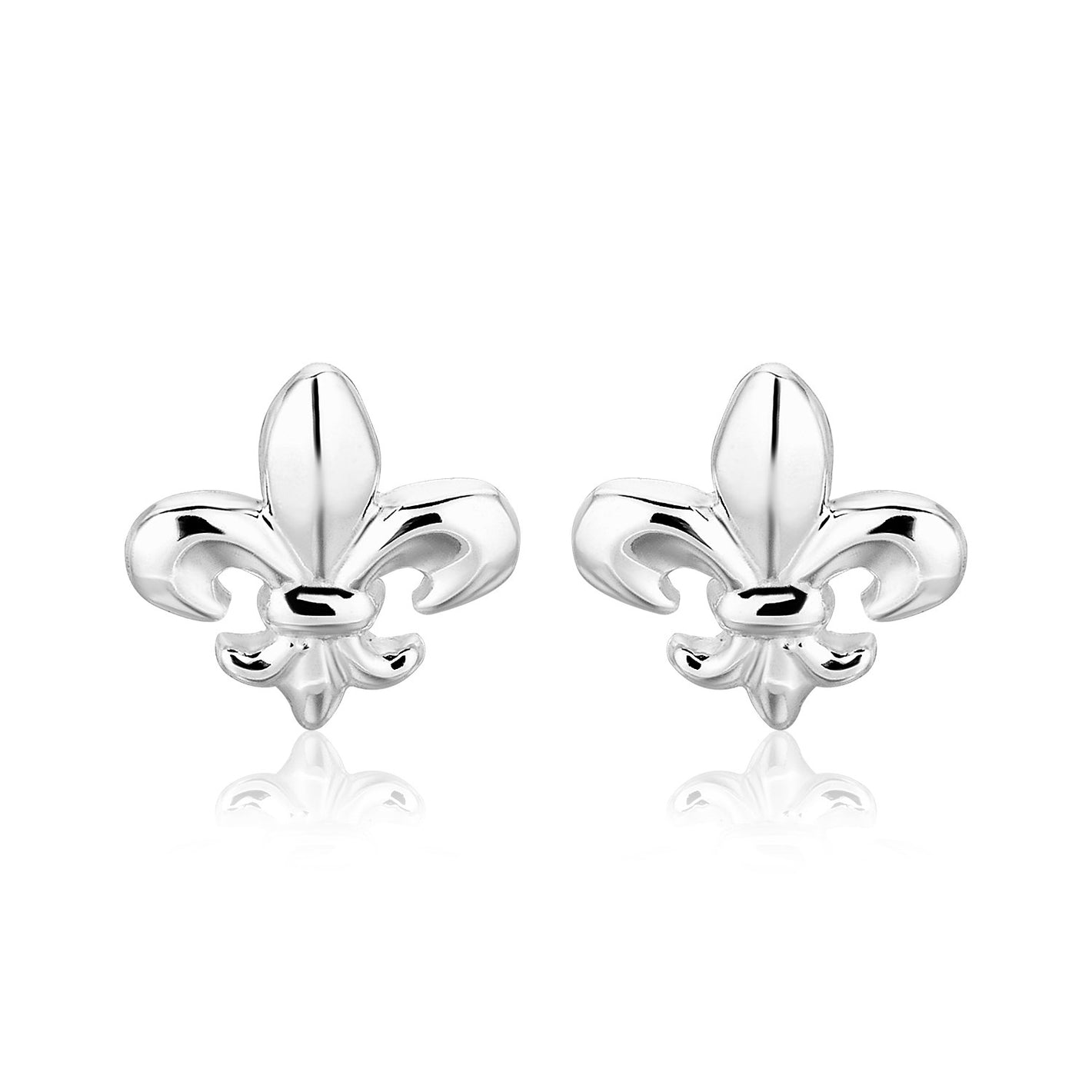 Sterling Silver Fluer De Lis Earrings