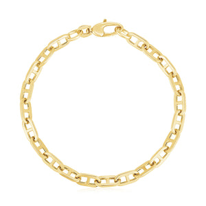 14k Yellow Gold High Polish Mariner Link Bracelet (5.1mm)