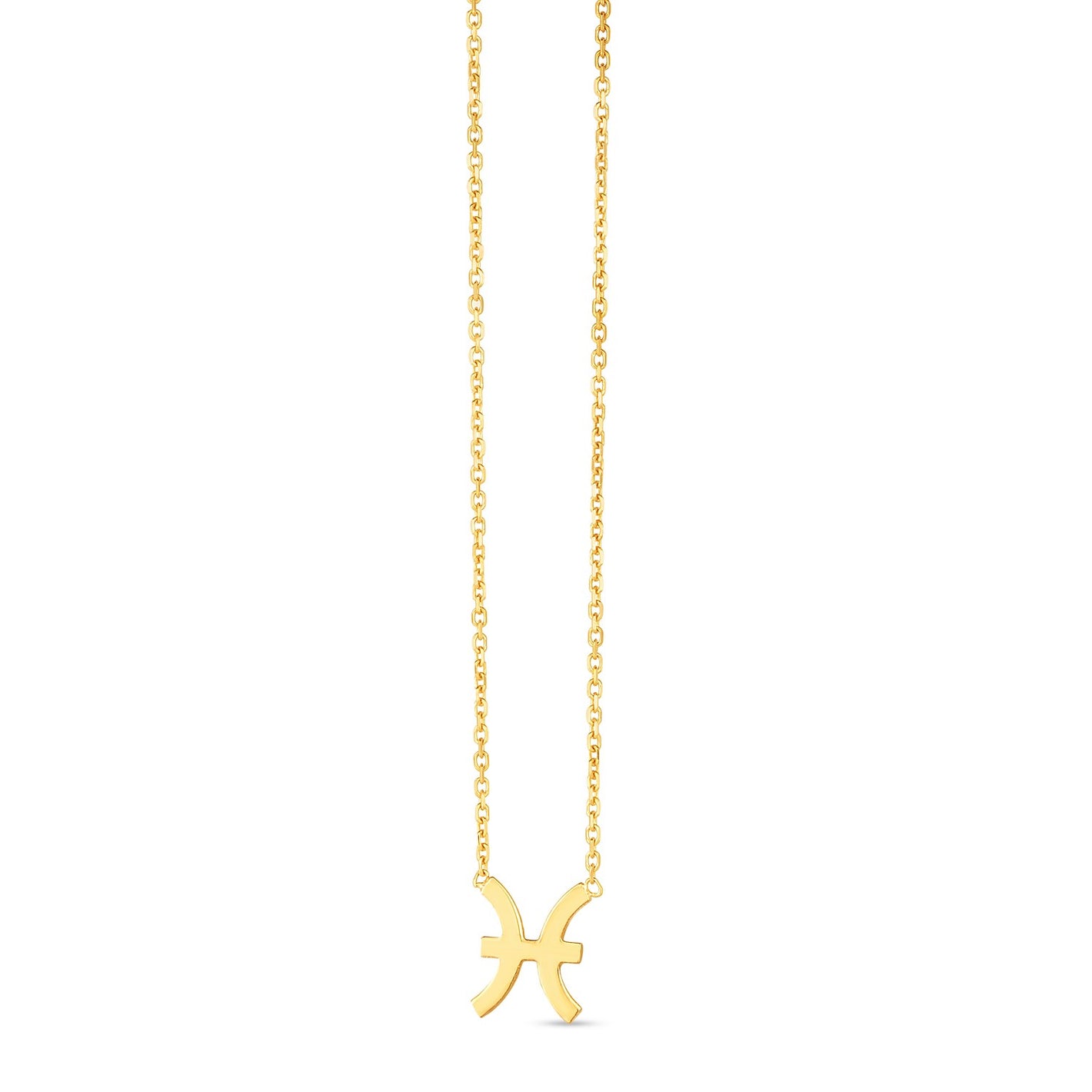 14K Yellow Gold Pisces Necklace