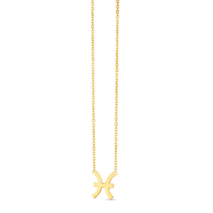 14K Yellow Gold Pisces Necklace