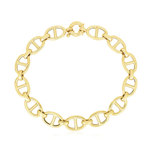 14k Yellow Gold High Polish Mariner Link Bracelet (8.8mm)