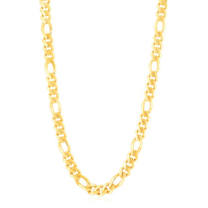 14k Yellow Gold High Polish Modern Lite Figaro Chain (9.5mm)