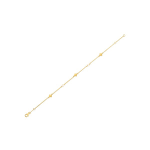 14k Yellow Gold Pearl Clover Bracelet