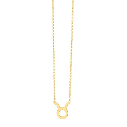 14K Yellow Gold Taurus Necklace