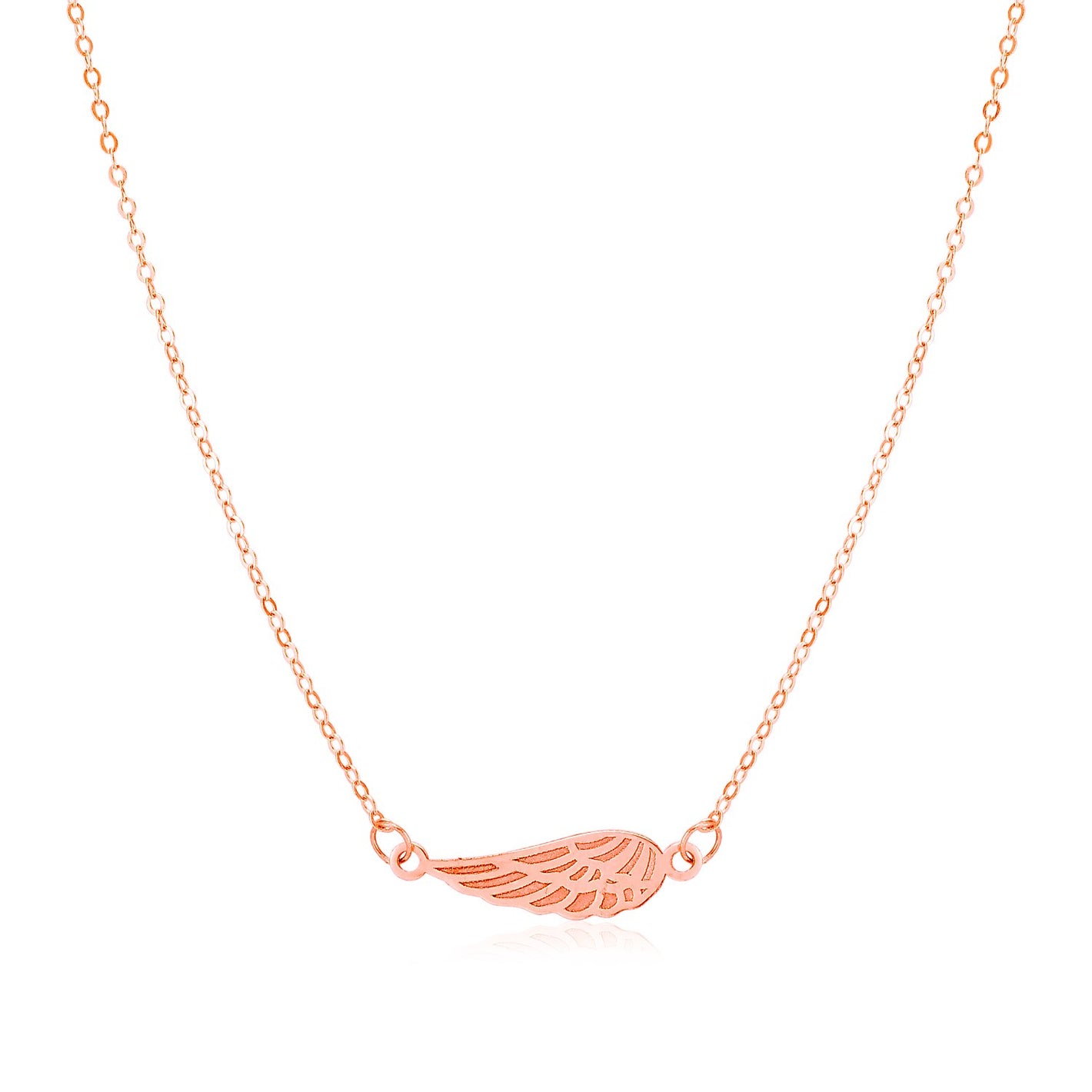 14K Rose Gold Angel Wing Necklace